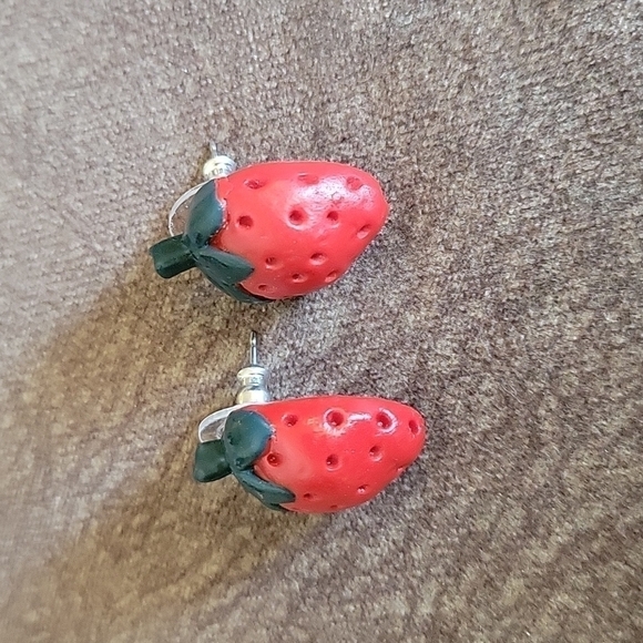 VTG Strawberry Kidcore Rave Post Earrings - Picture 4 of 5